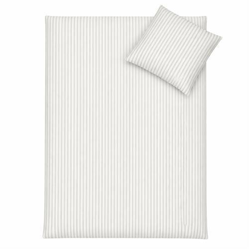 Randigt påslakanset - 100% bomull - Juniorpåslakanset 100x140 cm - Vitt med gröna ränder