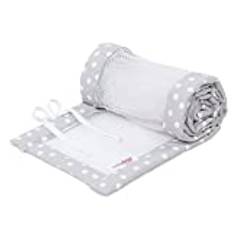 babybay Nestchen Mesh-Piqué / Bettumrandung für Beistellbett / Stoßschutz für Baby Bett, passend für Modell Maxi, Boxspring, Comfort und Comfort Plus, perlgrau Punkte weiß