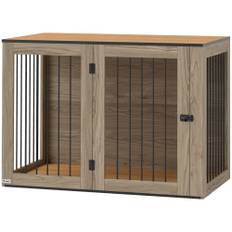 Hundebur i Træ til Små og Mellemstore Hunde – 106 x 60 x 76 cm