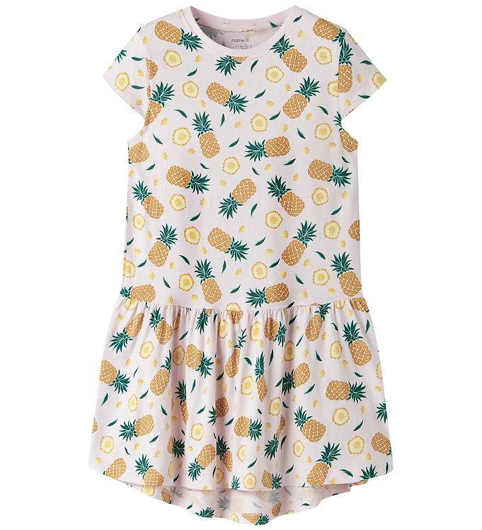 Name It Kjole - NkfVigga - Cradle Pink/Pineapples - Name It - 13 år (158) - Kjole