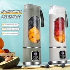 1 st barnmatsberedare, juicemixer med iskrossande juicekopp, USB-uppladdningsbar bärbar smoothiemaskin för utomhusbruk, innehåller 12 blad - Multifärgad