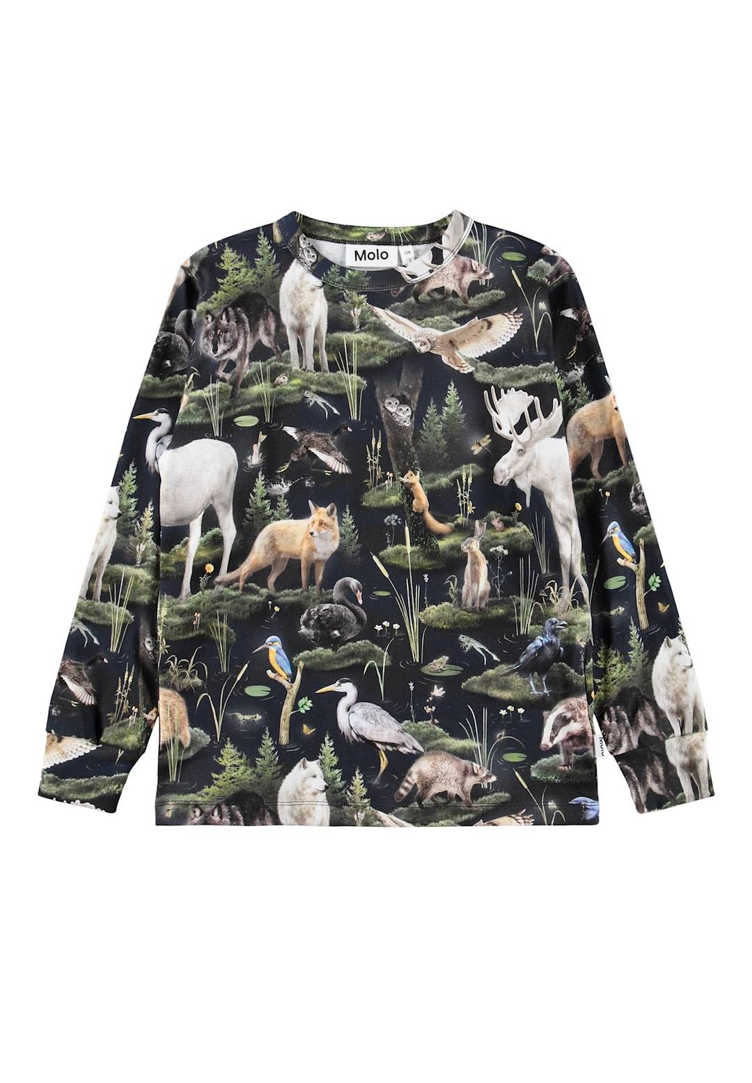 Molo Rill T-Shirts Long Sleeves Forest Fauna Forest Fauna 92 cm Grön 92 cm Pojkar