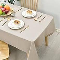 Hiasan Slät bordsduk, fläckavvisande bordsduk med lotuseffekt, lätt, vattenavvisande bordsduk, beige, 140 x 300 cm