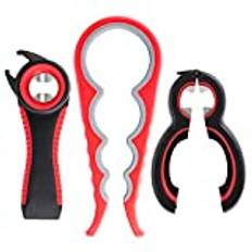 Gtwinsone 3 stycken multifunktion flasköppnare med halkfritt handtag Öppnare locköppnare 6 i 1 och 5 i 1 och 4 i 1 set konservöppnare för barn seniorer artrit händer