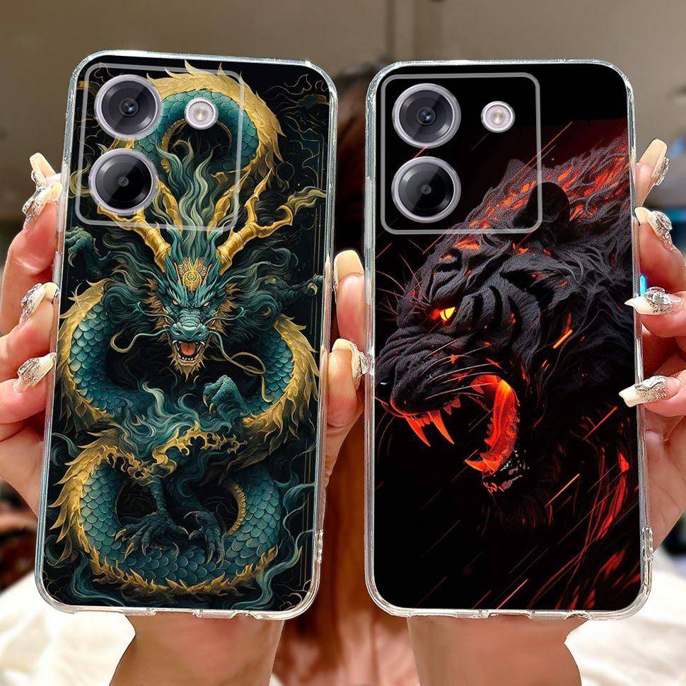 För Xiaomi Poco M7 Pro 5G Fodral Ny Dargon Art Målat Skydd För Poco M7 PocoM7 Pro 5G Baksidesfodral Mjuk TPU Fundas Coque