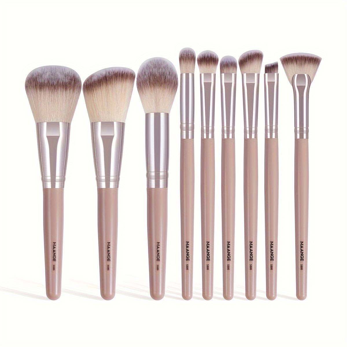 Maange 9/10/11/12pcs Professional Makeup Brush Kit, Powder Brush, Blush Brush, Detail Brush, Eye Shadow Brush, Face Friendly Makeup Tools, Carrying Set, Christmas Gift Set, Basic Makeup Tool