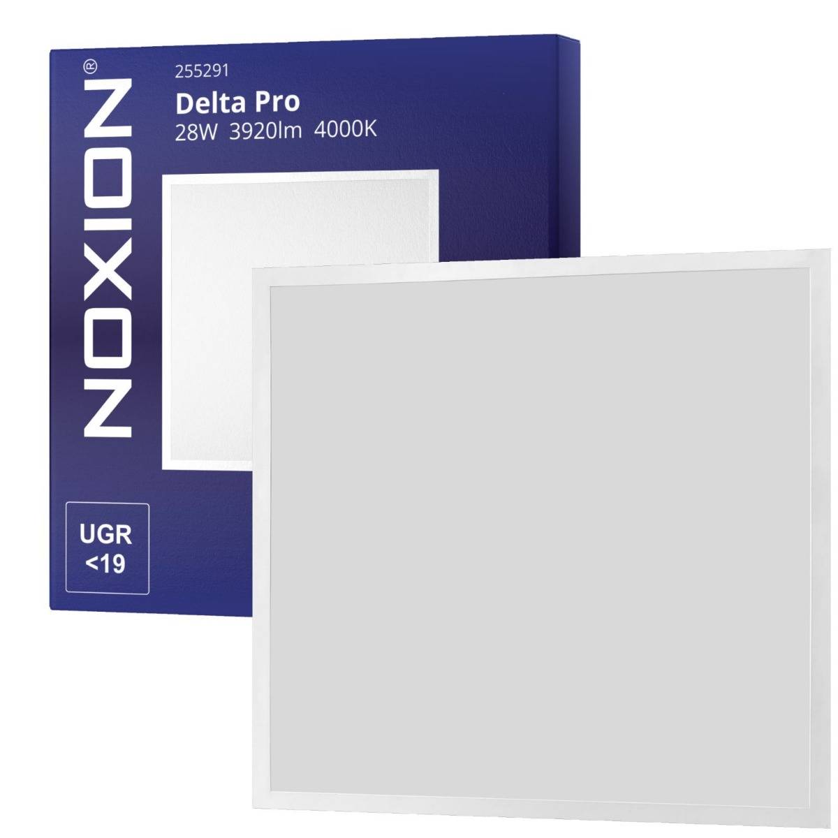 Noxion LED Panel  Delta Pro V5.1 Sidelit 28W 3920lm - 840 Kold Hvid | 60x60cm - UGR <19 - TRIAC Dæmpbar - Philips Driver - Erstatter 4x18W