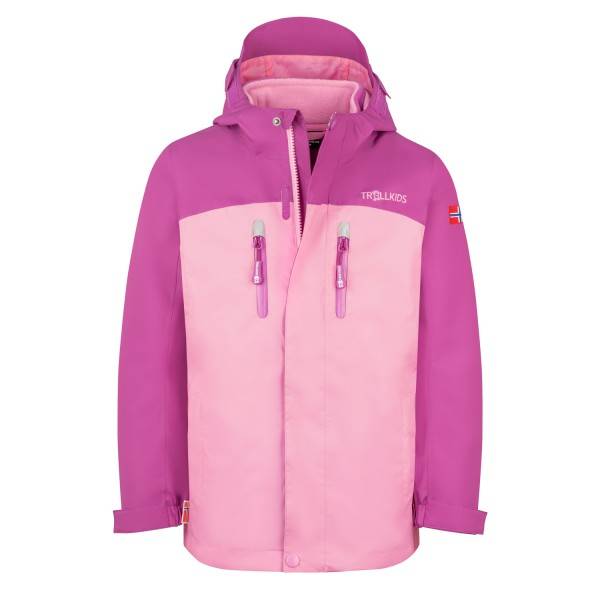 Trollkids Girl's Bryggen 3in1 Jacket 3 i 1-jakke Børn størrelse 176 farve pink