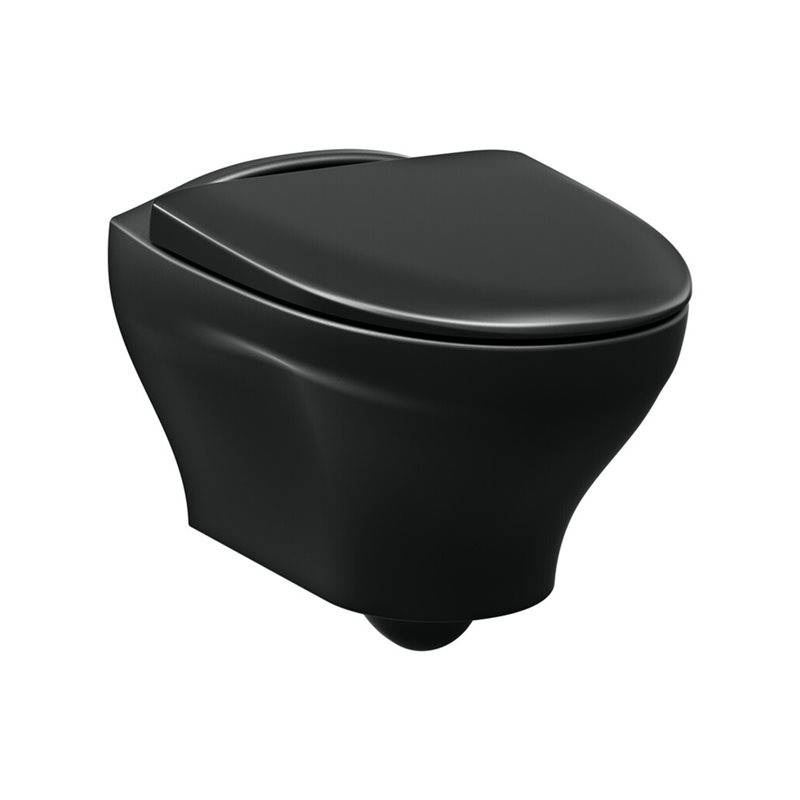 Vägghängd Toalettstol Gustavsberg Estetic 8330 Hygienic Flush C+ Mattsvart