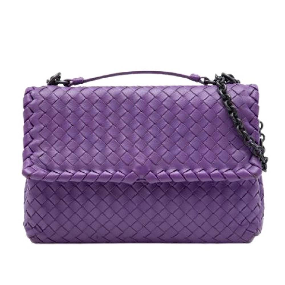 Bottega Veneta Vintage Pre-owned Laeder skuldertasker - Vintage - Dame - Lilla - ONE SIZE - Uld