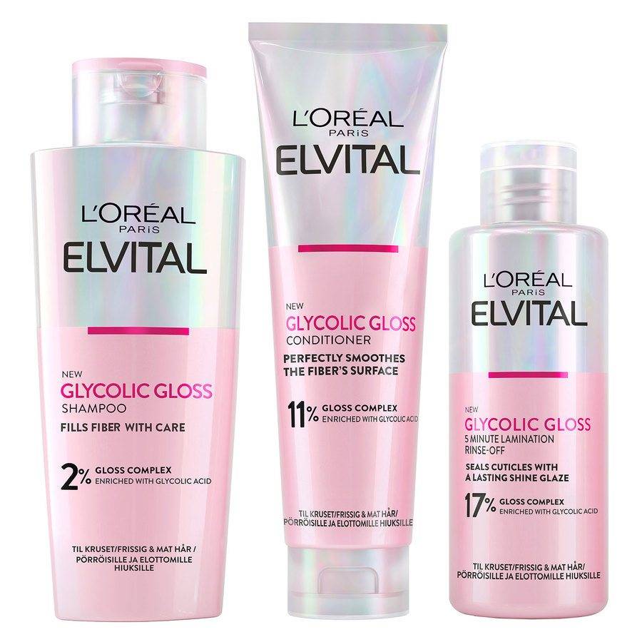 L'Oréal Paris Elvital Glycolic Gloss Trinome Bundle