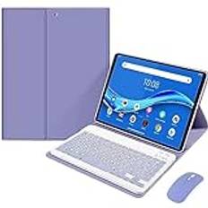 HEUCYL Keyboard Case for Lenovo Tab P12 12,7-tums TB370FU 2023 Release Tablet, Magnetiskt Löstagbart Trådlöst Bluetooth-Tangentbord, Ultratunt Och Lätt Smart Fodral,Purple