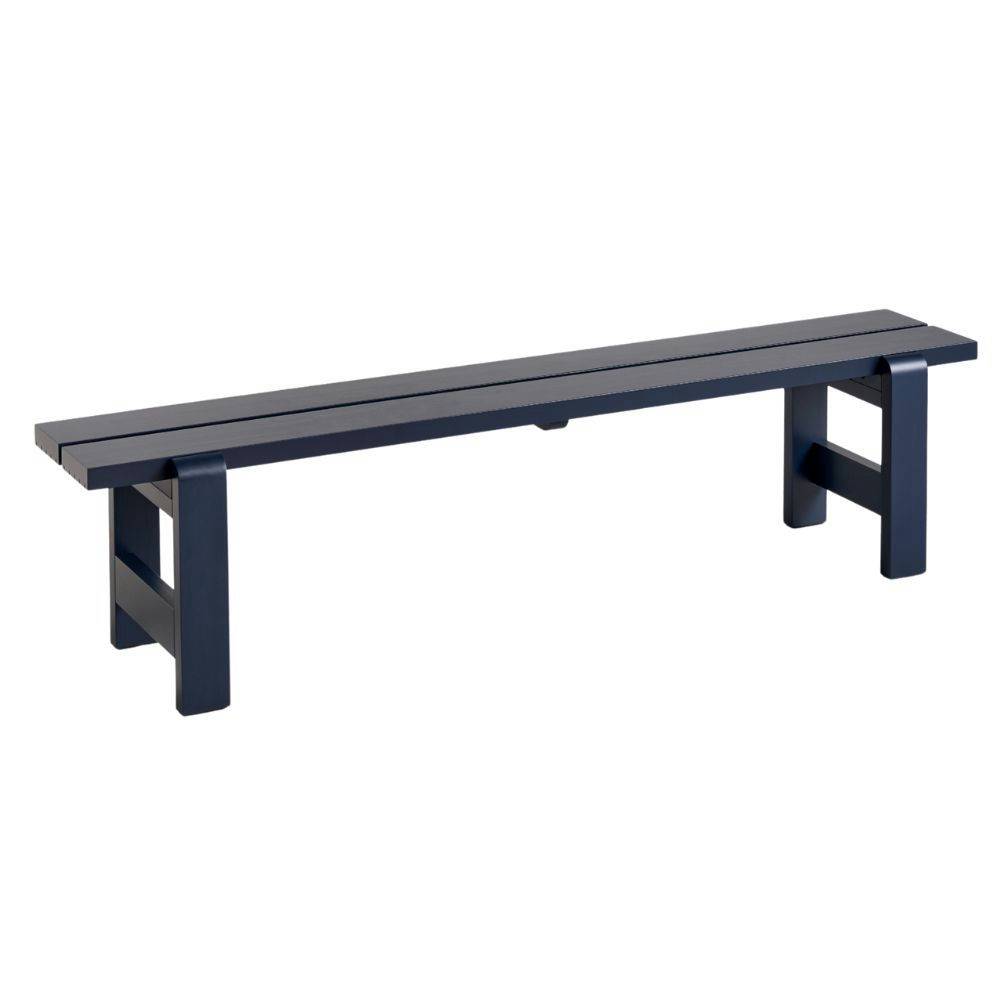 HAY Weekday Bench L190 cm Havebænk Steel Blue WB Lacquered Pinewood