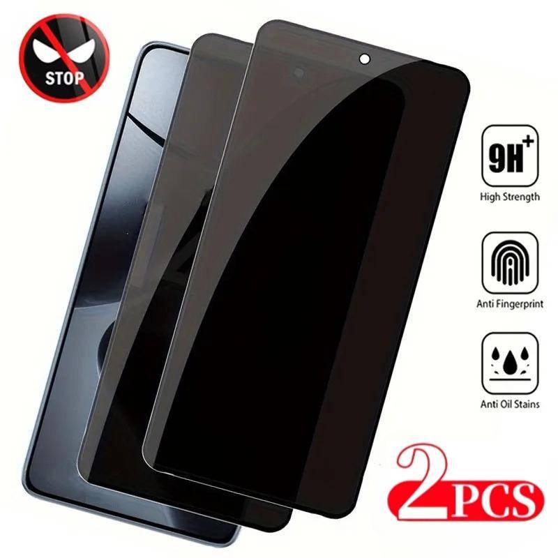 2 st Anti-spion härdat glas för Xiaomi Poco X7 Pro X6 X5 Pro X4 X3 GT Skärmskydd för Poco F7 Ultra F6 F5 Pro F3 F4 GT svart