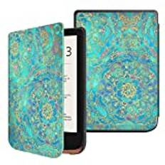 Fintie Slimshell-fodral för Pocketbook Touch HD 3/Touch Lux 4/Basic Lux 2 E-Reader - Premium lätt PU-läderfodral med sömn-/automatisk väckningsfunktion, skugga eller blå