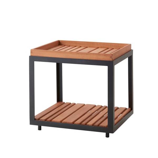 Cane-Line Level sidebord - firkantet - teak/sort