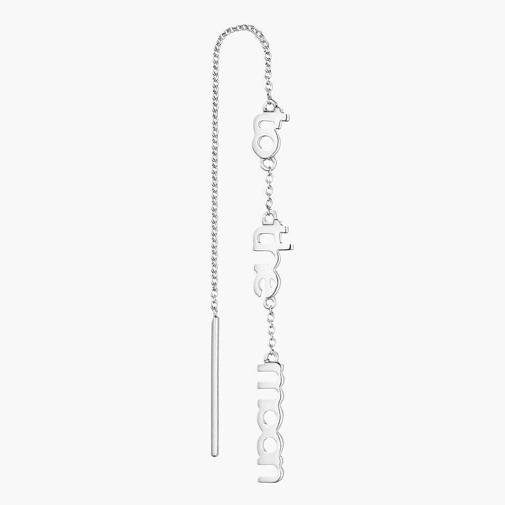 Vocabulary ear chain, silver