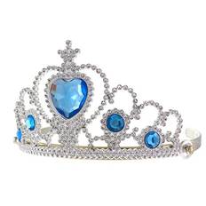 Tiara Sølv med Blå Sten – Forvandl din pige til en eventyrprinsesse