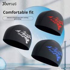 Bekväm badmössa för vuxna män, hörselskydd utan bindning, lämplig för pool, spa, simaktiviteter - Multifärgad (Multi-size)