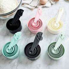 10-delars måttkoppar och skedar, KitchenAid måttkoppar och skedar, Stapelbara koppar och skedar, Köksredskap för matlagning och bakning - Multifärgad (Vit,rosa,svart,grön,grå,Slumpmässig färg,Ljusgrön)