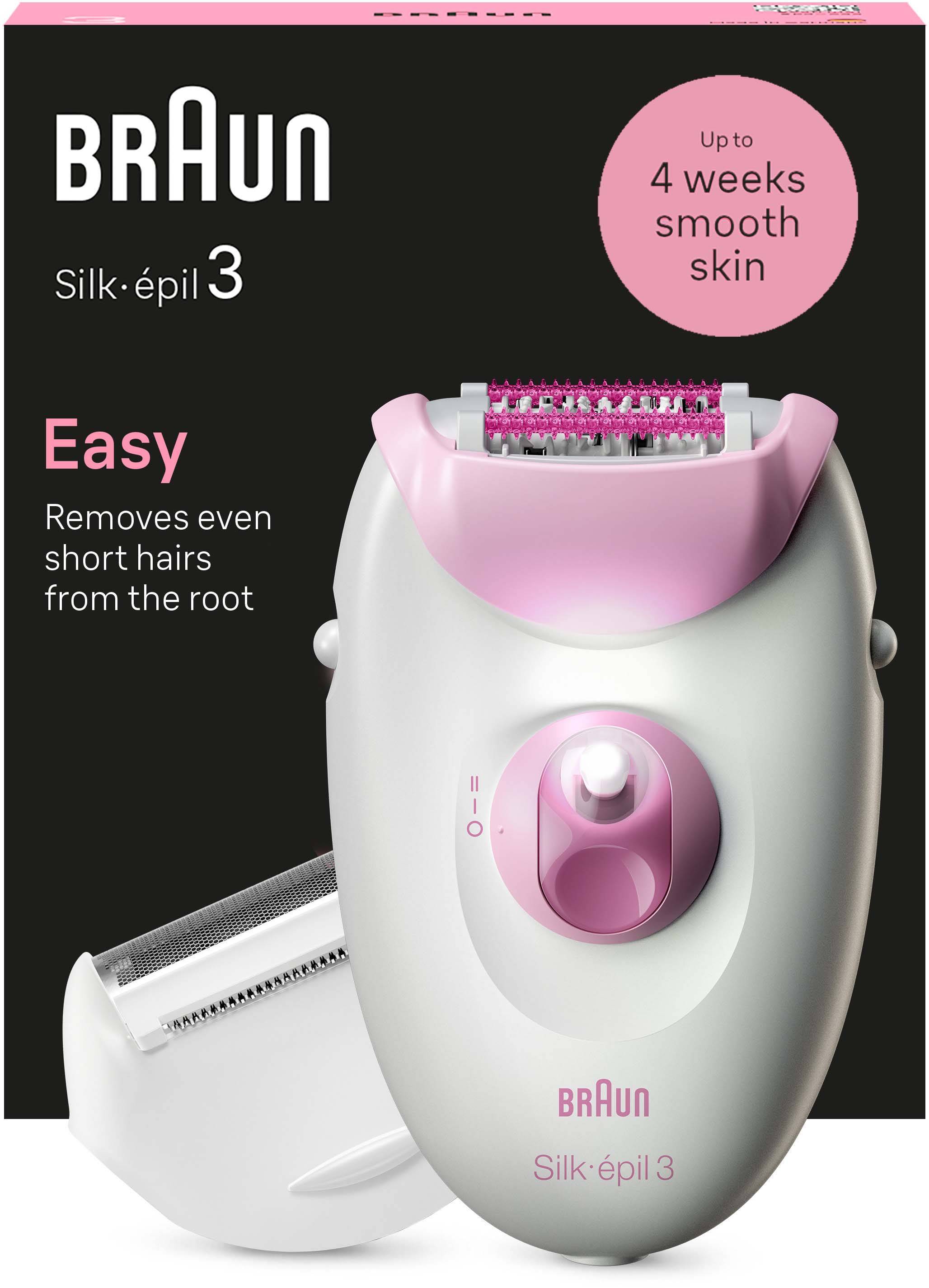 Braun Silk-épil3CordedEpilatorForHairRemovalWeeksOfSmoothSkin3-031 Pink