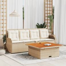 vidaXL sofasæt til haven 3 dele med hynder polyrattan beige