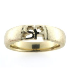 Herrering udsavet monogram 2 bogstaver 14 kt. guld 585 facon + 13,2 gr. (prisen er excl. guld)