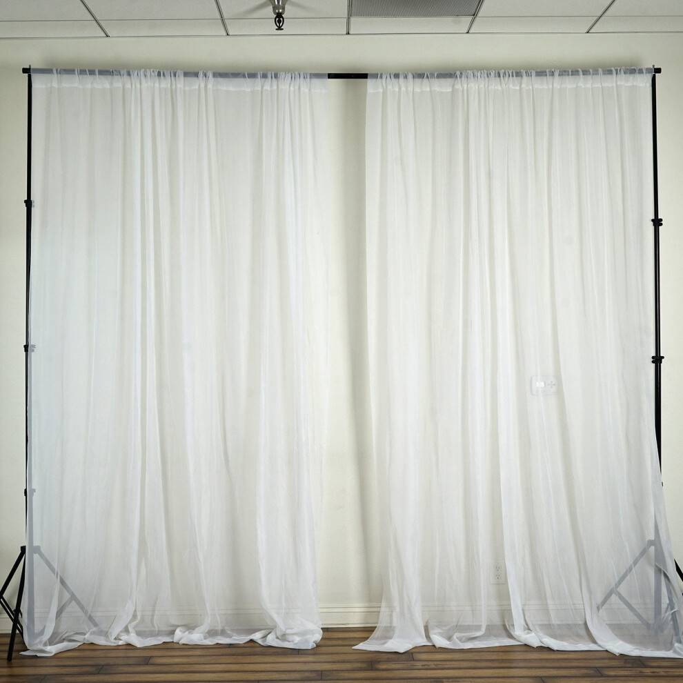 Transparente Voile Baggrundsgardiner til Fest, 1,5 m x 3 m (Bryllupsfest Hjemmedekoration)