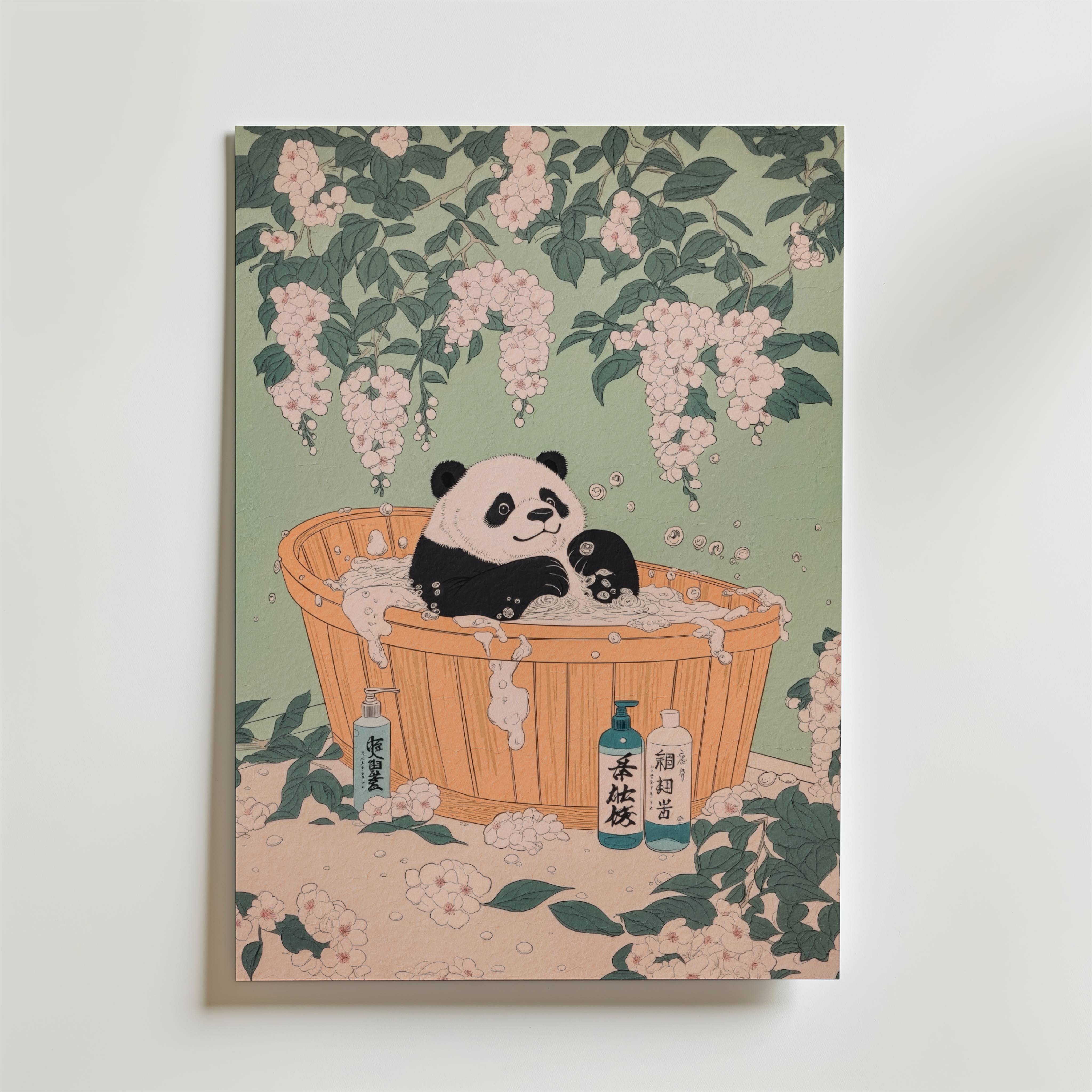 Zen Bath Panda Poster - Fine Art Poster 70x100 cm