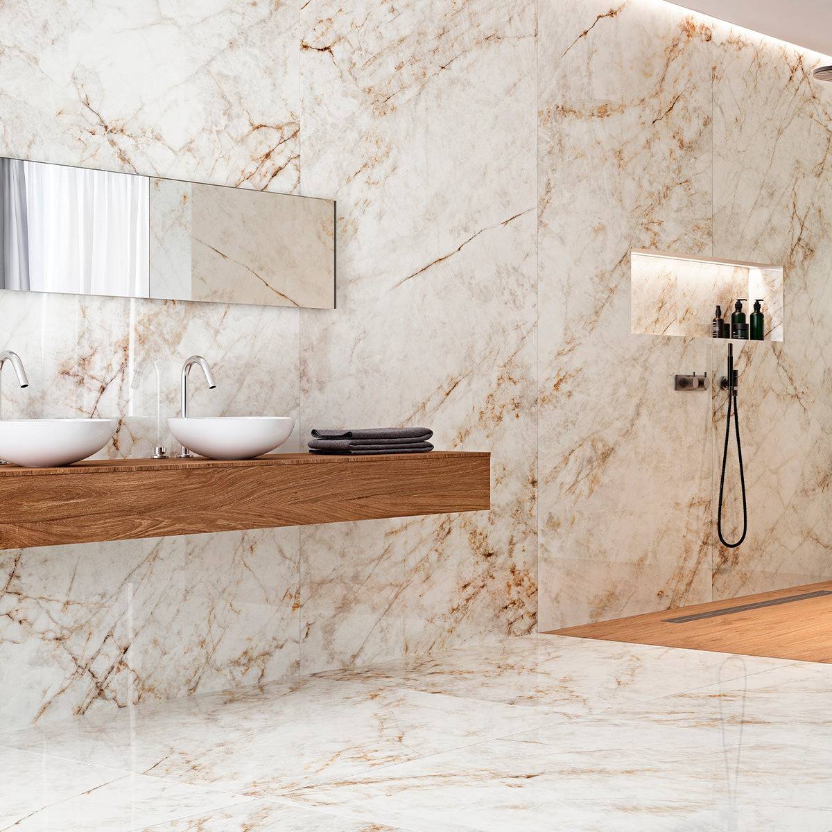 Cuarzo Reno Shine 60x120 CM | Gulv- og vægflise - OUTLET - Hvid / 60x120 CM