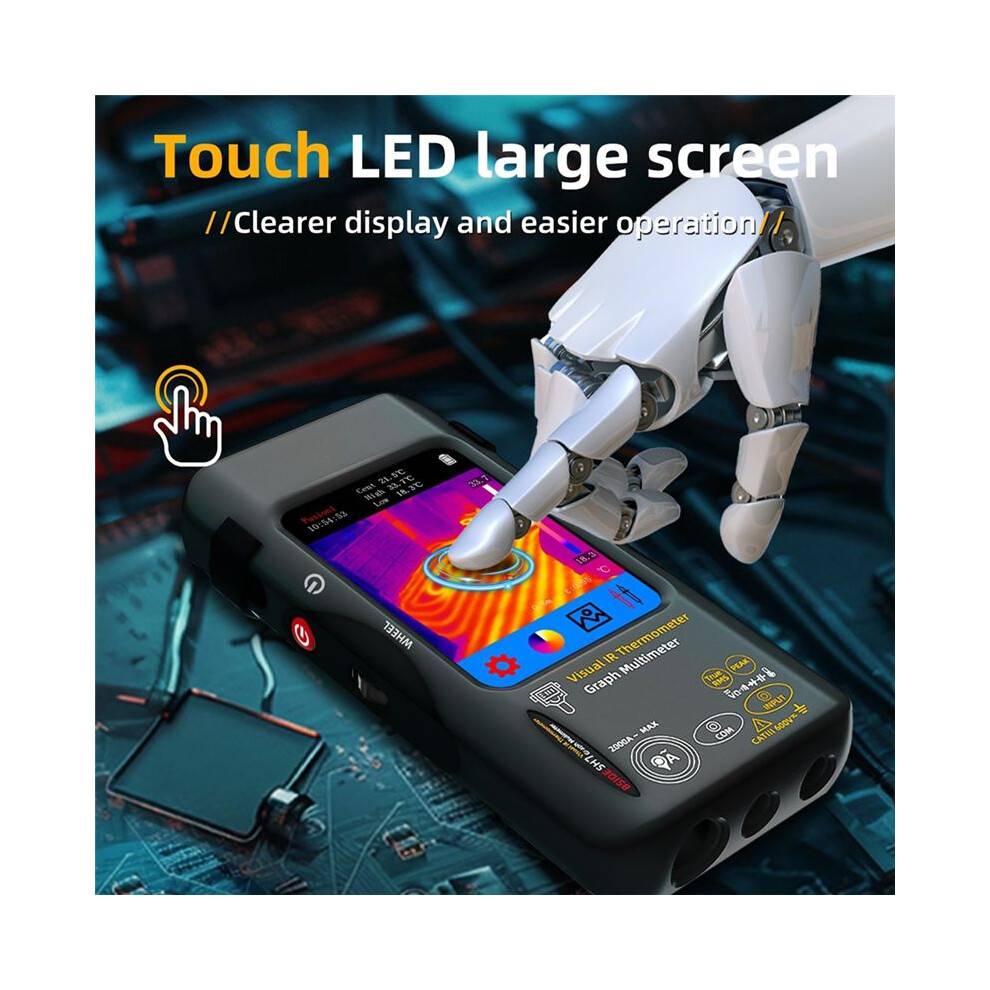 Thermal Imaging Camera Multimeter 320x320 Resolution 25Hz Infrared Thermal Camera 15 Thermal Palettes -Ranging Tester