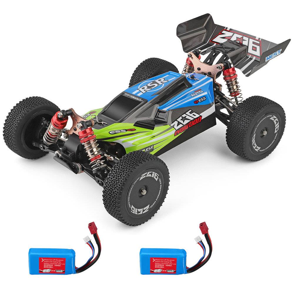 Wltoys 144001 1/14 2.4G 4WD Hög hastighet Racing RC Bil Fordonsmodeller 60 km/h 7.4v 1500mah Två eller Tre Batteri