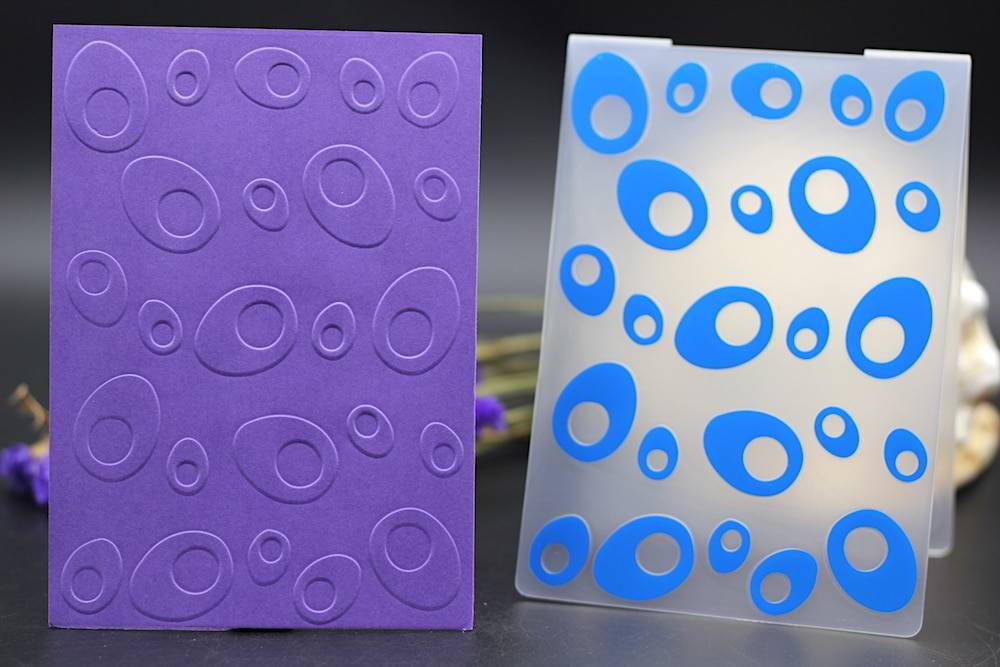 Plast prägling mapp bubbla blå transparent diy klippbok album kort filofax journal skärformar papper hantverk