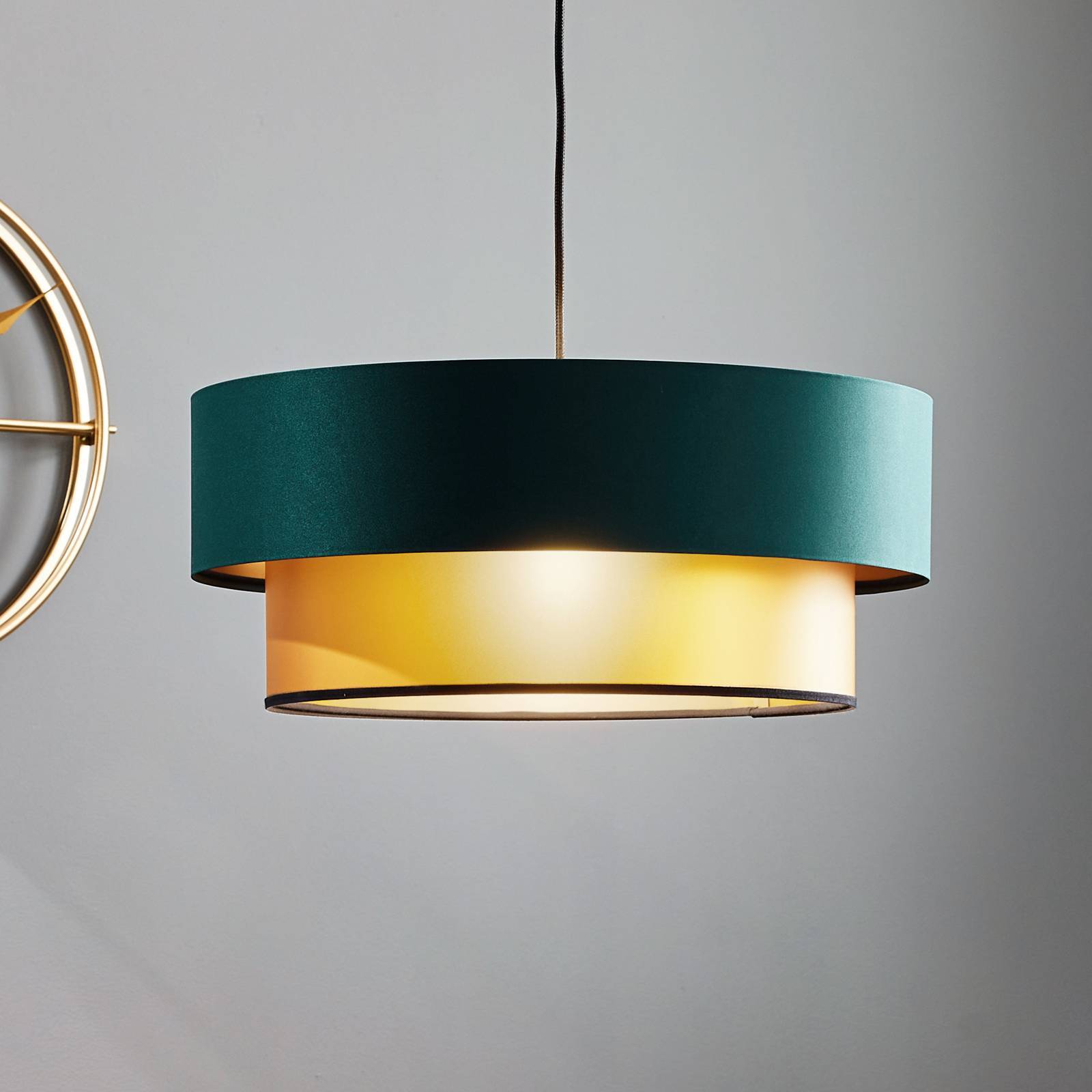 Hänglampa Dorina Maco Design, dimbar, Grön, Vardagsrum / matsal, Syntetmaterial, Modern, Pendellampa