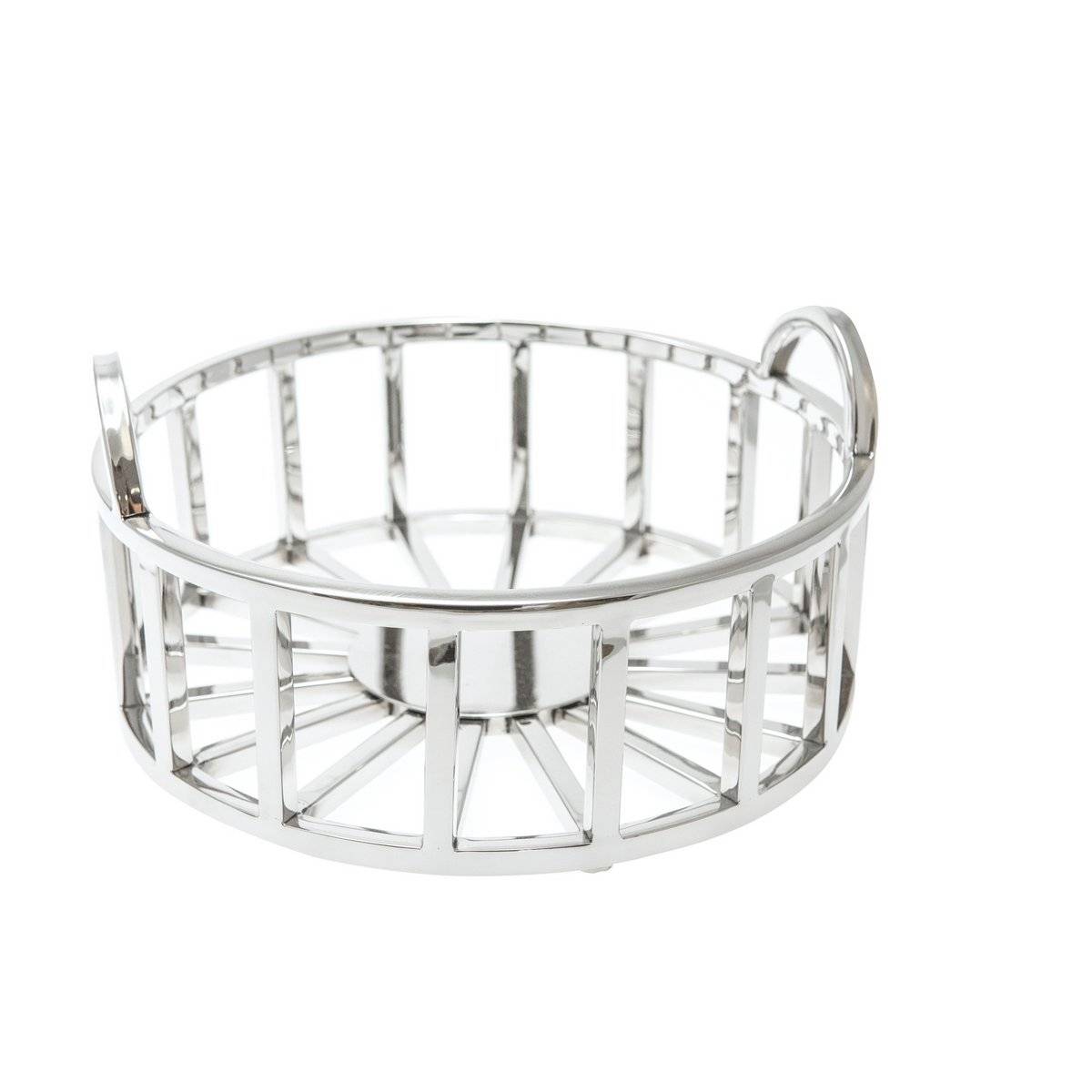 Stainless steel fruit bowl 28×28×14 cm – silver finish