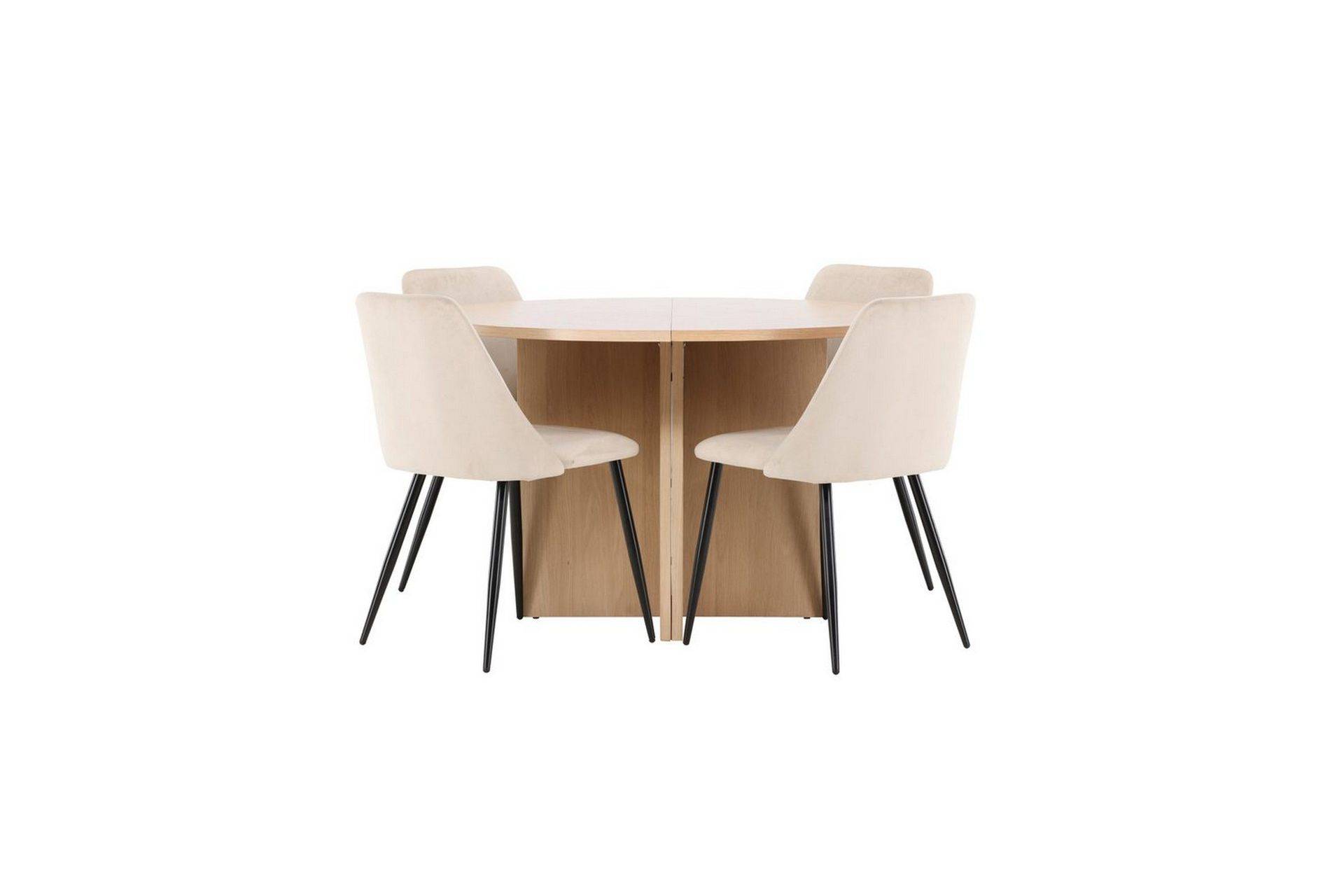 Matgrupp Strada Runt 120/170 cm med Night Stolar 4 st - Vit Venture Home