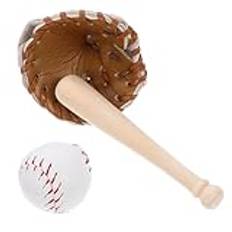 DRESSOOS 1 Set dockhus sportartiklar min basebollhandske baseball tårtdekorationer barnrum miniatyr lekset utomhus utomhusleksaker mini basebollhandske dekorativ mini baseball sporter buske