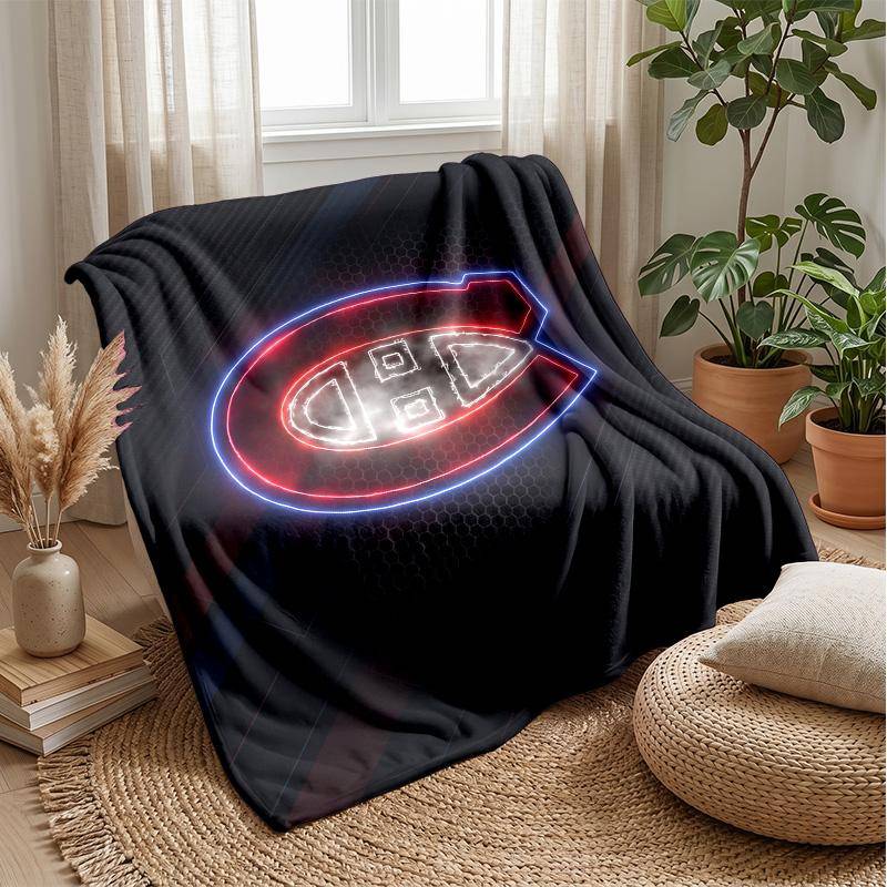 Montreal Canadiens Flannel Fleece Blanket Cozy Warm Throw Blanket For Couch Bed Travel All Season Use
