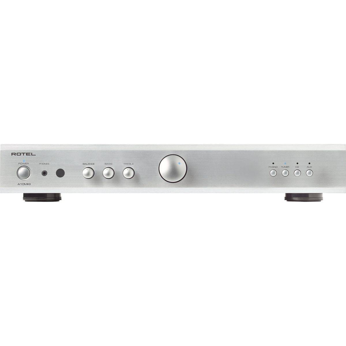 Rotel + Monitor Audio Silver 50 8G hvid + A10 MKII sølv.