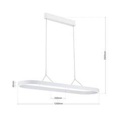 ORION Carrara LED-hänglampa, vit, höjdjusterbar, CCT