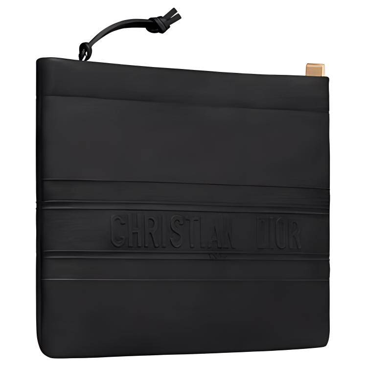 Dior Stripe Logo Letter Pattern Calfskin Clutch Men clutch Black S5543CGSB-M900 Basic Set (Bag+Dust Bag)
