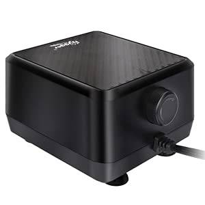 hygger Ultra-tyst luftpump lugnt akvarium, justerbar syrepump 2 luftutlopp 10 W akvarieluftpump 2 000 liter