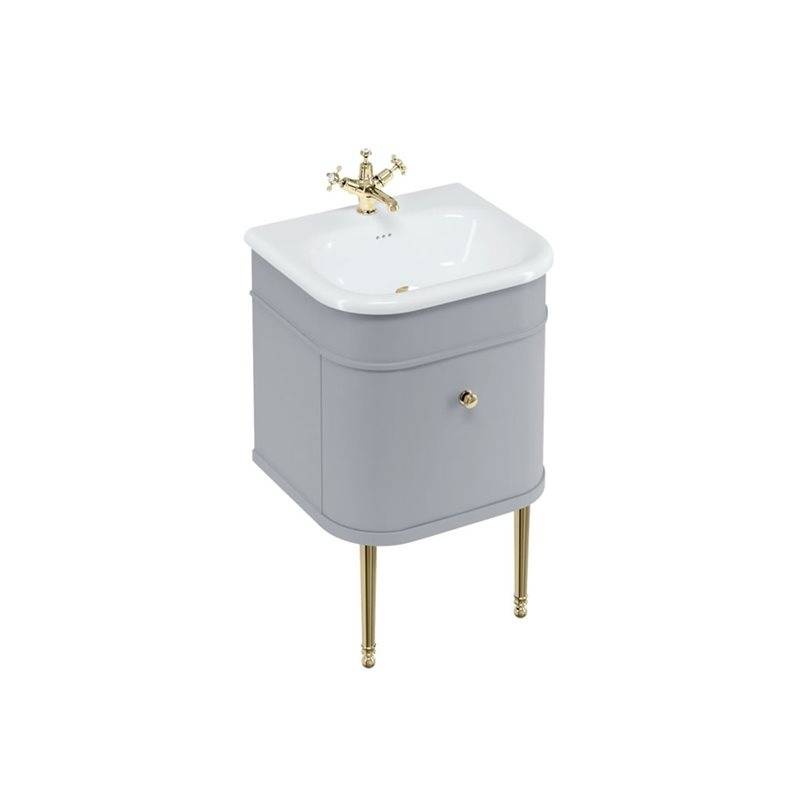 Tvättställsskåp Burlington Chalfont En Låda Mattgrå 550 mm Möbelben: Guld (550 mm)