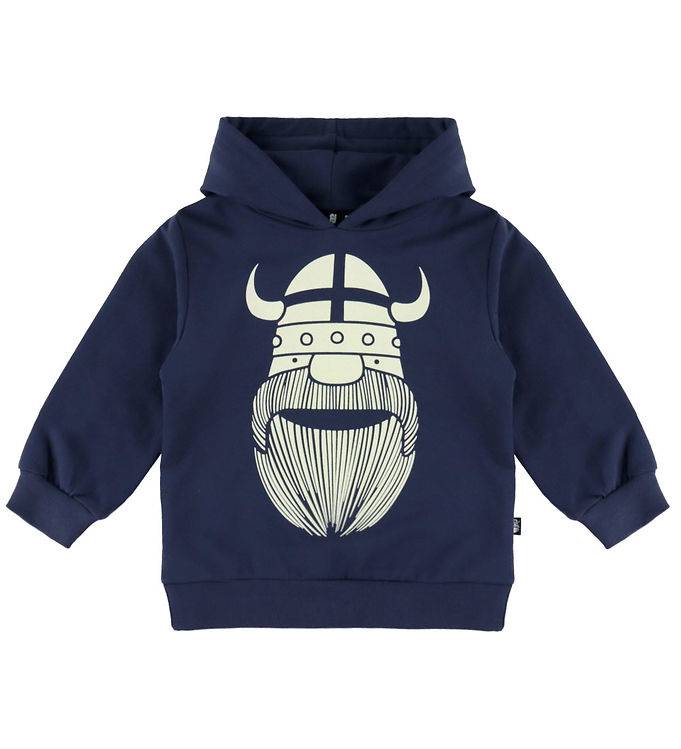Danefæ Hoodie - DaneWarrior - Marinblå Erik m. Självlysande - Danefæ - 6 år (116) - Hoodie