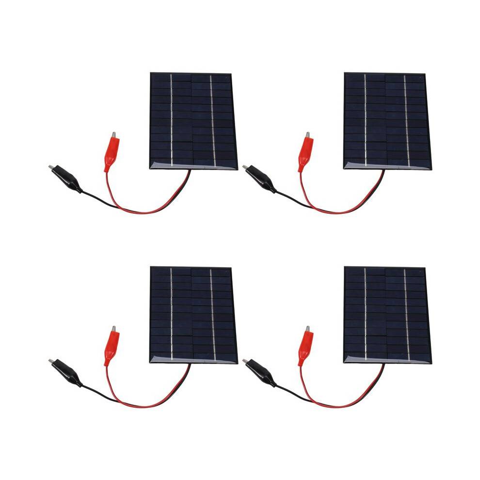 4X Vattentät Solpanel 5W 12V Utomhus DIY Solcellsladdare Polysilikon Epoxipaneler 136X110MM för 9-12V Batteriverktyg