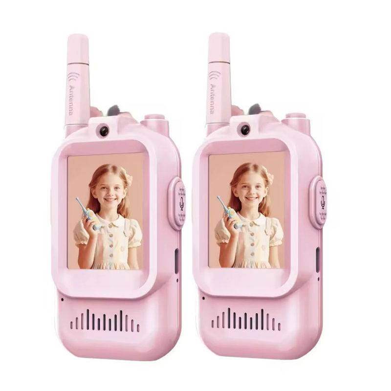 Video walkie-talkie til børn med skærm og kamera - Pink+Pink.