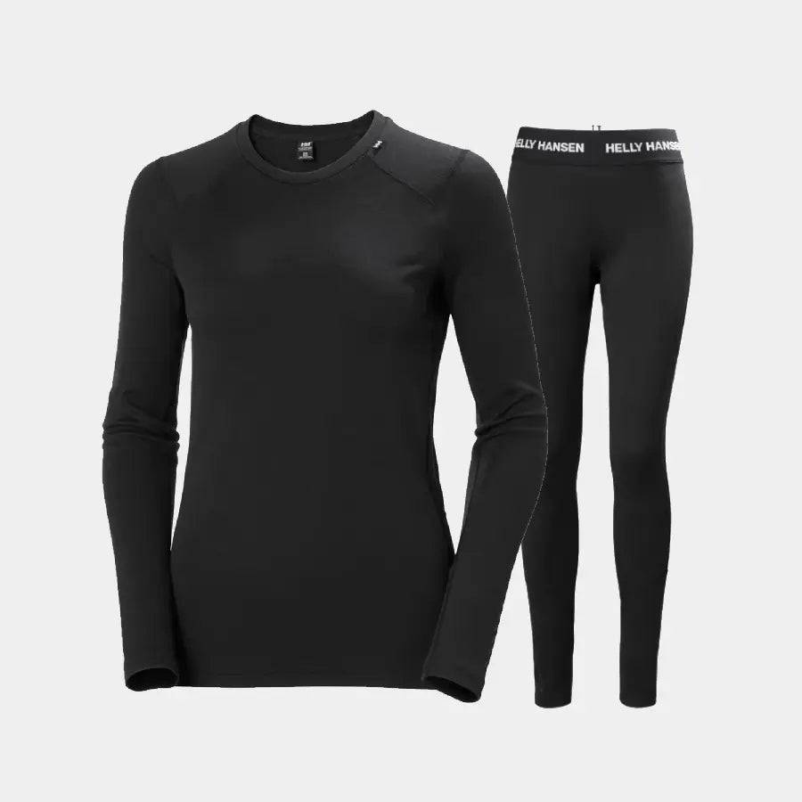 Helly Hansen Women's LIFA® Merino Midweight Crew & Pants Base Layer Skiundertøj Sæt Dame - Black - S / L