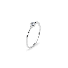 Gold Diamond Ring - 14K Brilliant Solitaire Stacking | Akind 14K White Gold / 17