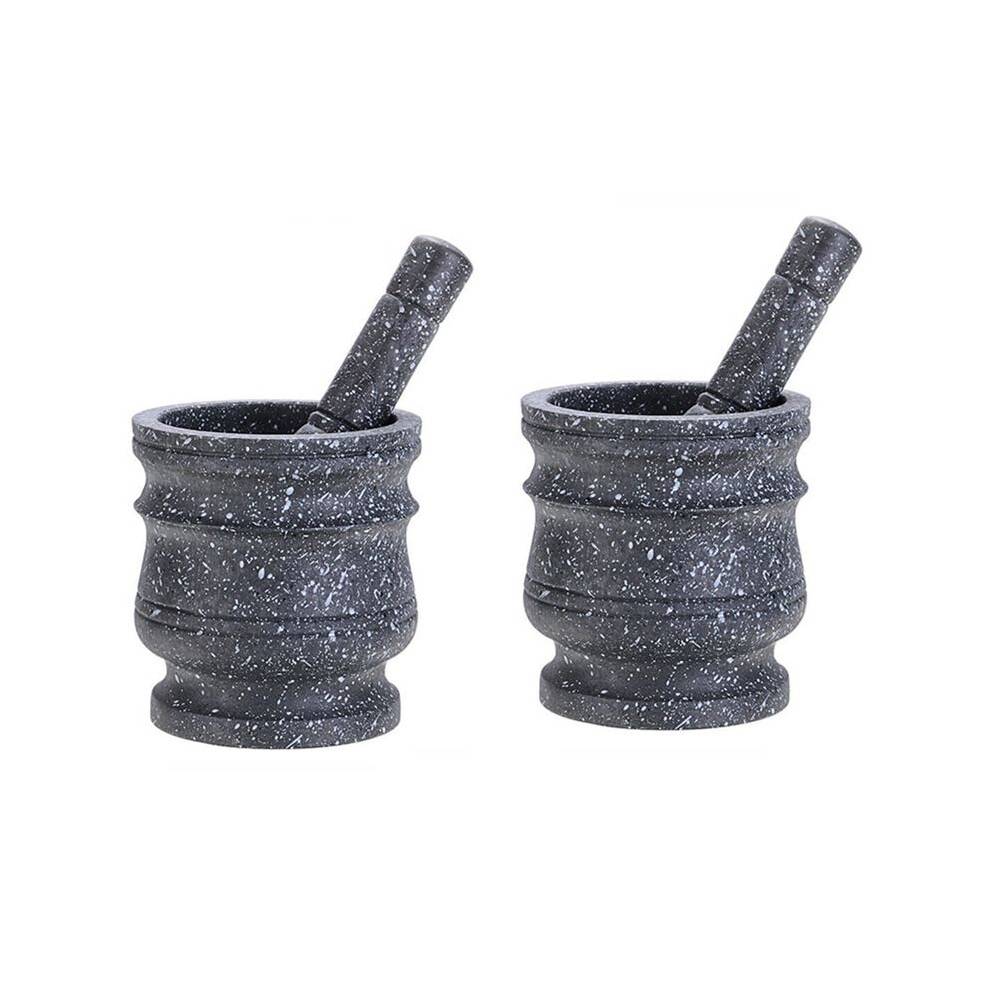 2X Granite Pattern Pestle Set Stone Spice Grinder Solid Grinder Cooking Set