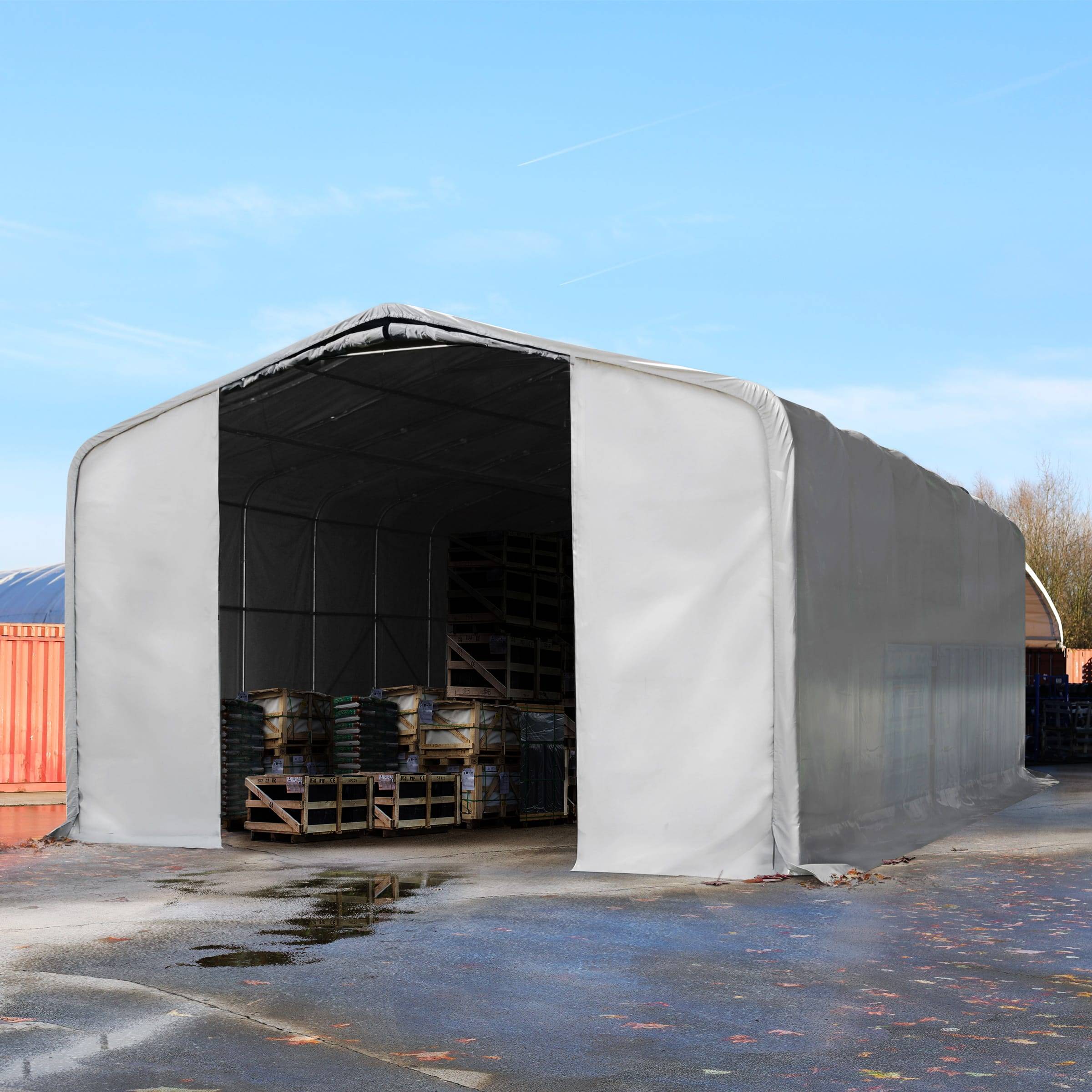 8x12m, Telthal, PRIMEtex-PVC-teltdug, grå, uden statikpakke - (49584)